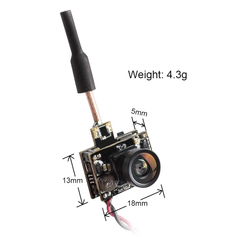 AKK A3-OSD 5,8 GHz 48CH 0,1 mW/25 mW/200 mW переключаемая микро AIO камера с OSD VTX