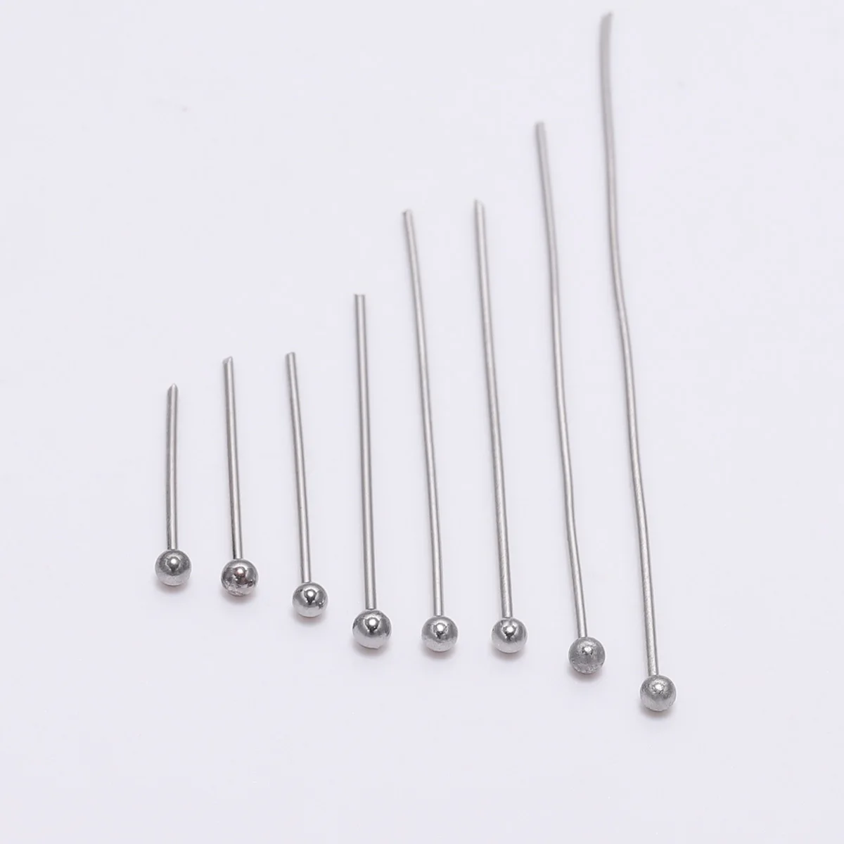 50pc nickel look 50mm round ball head pin-111A 