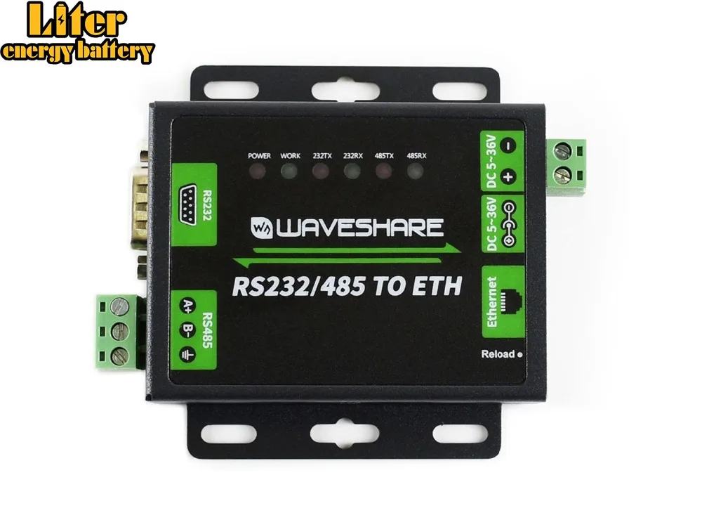 

Industrial RS232/RS485 to Ethernet Converter Dual Serial Ports High-speed Upgradable Cortex-M4 Processor 5~36V