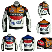Top quality Repsol PU leather jacket with 5 pieces protector Motocross racing motorcycle jacket clothing Blue