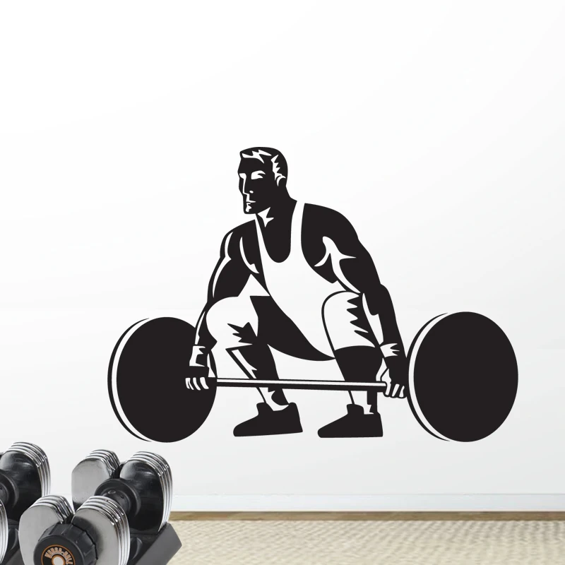 Dctal Car Gym Sticker Fitness Barbell Crossfit Decal Body building Posters Vinyl Wall Decals