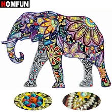 Homfun 5D Speciale Vormige Diamant Schilderen Olifant Handwerk Handwerken 3d Boor 5D Diy Borduren Cartoon Dier 34x26cm