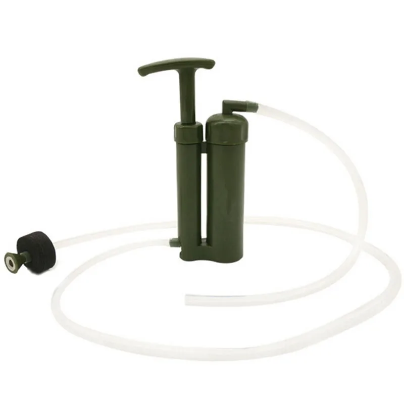 Günstige Tragbare Wasserfilter Außen Reinigen Pumpe Mini Persönlichen Filteres Stroh Neue Armee Grün Wandern Camping Sicherheit Überleben Werkzeuge