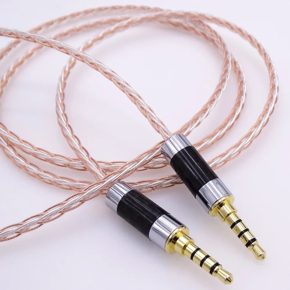 

1m 3.5mm Male to Male 4-Pin Audio Adapter AUX 8 Cores 4+4 Hybrid 5N Pcocc Extension cable