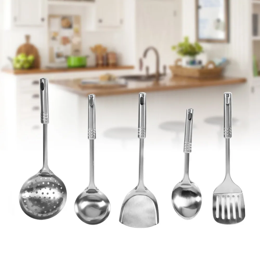 

Spoon colander flat shovel stainless steel spoon shovel spatula cooking tool multi-function kitchen utensil set