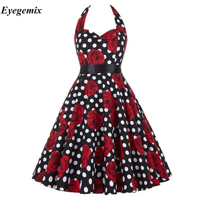 Горошек рокабилли платье Robe Ete 2021 без бретелек 1950s 60 халат Винтаж Vestidos в стиле пин