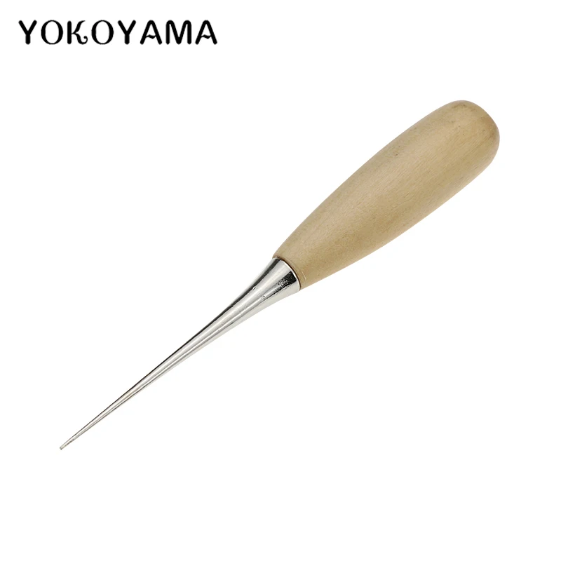 

YOKOYAMA Sewing Leather Wood Handle Awl Hole Hook Tools Leathercraft Stitching Sewing Awl For Handmade Repair Craft Accessories