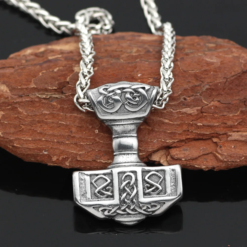 VikingCeltic скандинавский Викинг mjolnir нержавеющая сталь Тор ожерелье молоток для человека-король цепи