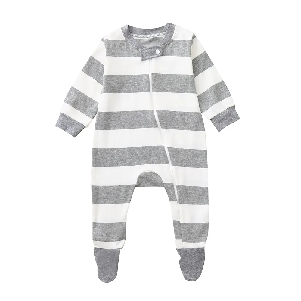 MUQGEW/зимняя одежда для маленьких мальчиков и девочек полосатый комбинезон на молнии с длинными рукавами, одежда для малышей комплект одежды для новорожденных