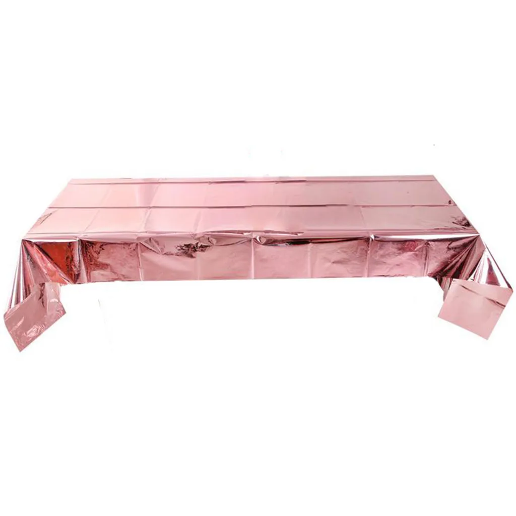 Розовое золото украшение стола фольгированная металлизированная прямоугольная скатерть с блестками свадебные украшения Единорог день рождения d3