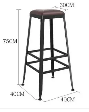 Барный стул из твердой древесины Европейский металлический арт барный стул подставка для вина современный простой стул высокие Упоры для отжиманий от пола стул - Цвет: 7