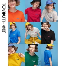Toyouth новые летние Винтаж Футболка женская Рубашка с короткими рукавами свободные Повседневное хлопок, друг Любители Топы