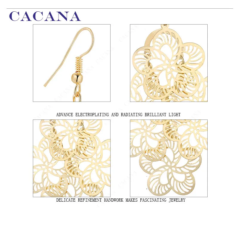 CACANA Dangle Long Earrings For Women Surround Flowers Top Quality Bijouterie Hot Sale No.A113 A114