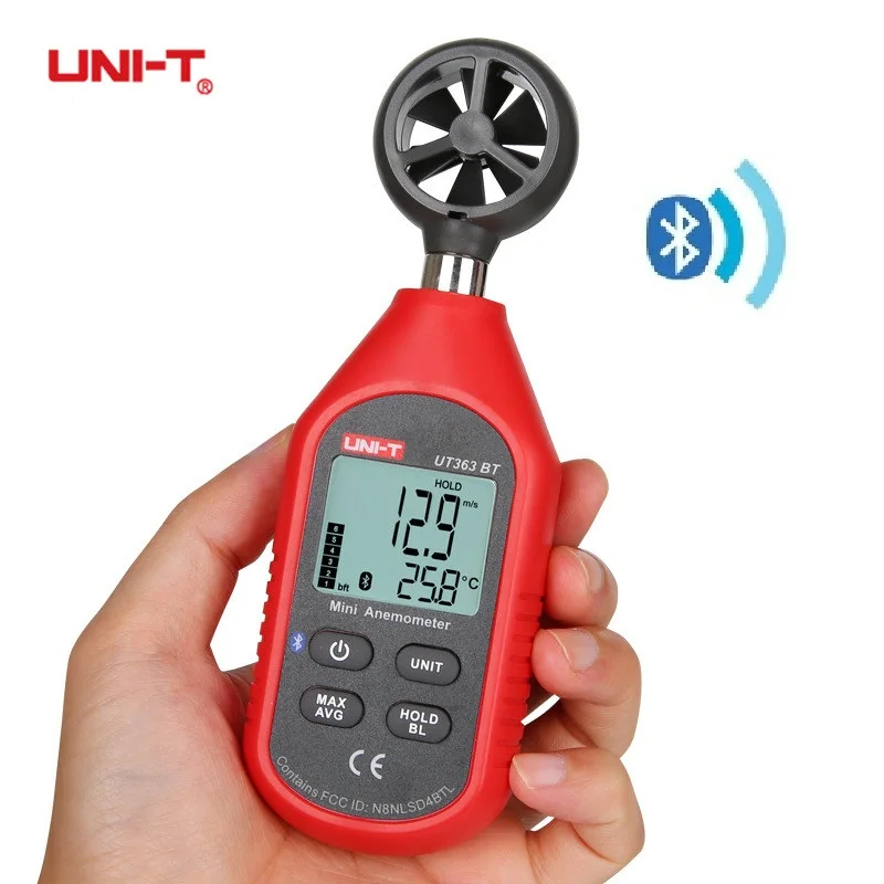 UNI T UT363BT Wind Speed Meter Digital Bluetooth Pocket Size Anemometer
