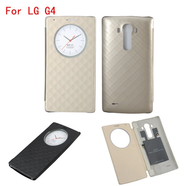 Funda trasera de cuero con tapa oficial de lujo para LG G4 Quick Circle, con carga inalámbrica NFC y Qi|leather back|leather flipluxury case - AliExpress