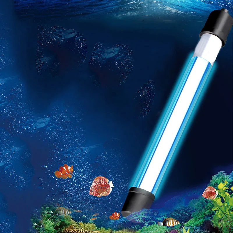 Аквариумный УФ стерилизатор ультрафиолетовая бактерицидная лампа, УФ-светильник для удаления водорослей+ дезодорирование+ чистая зеленая вода для аквариума
