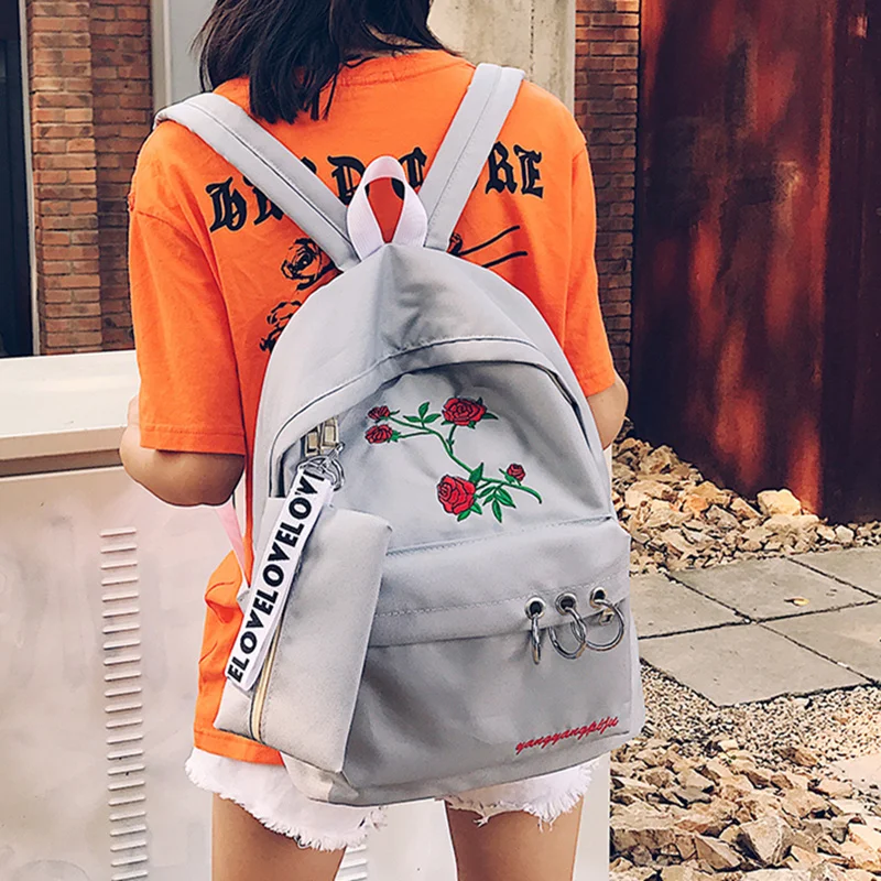 Schoolbag female Korean Harajuku campus backpack personalized canvas