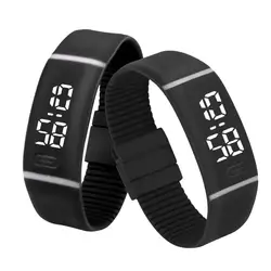Прямая поставка мужские женские резиновые светодиодные часы Дата спортивный браслет цифровой наручные часы браслет