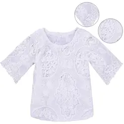 Белая модная одежда для девочек длинный рукав одежда для маленьких девочек детская одежда Высокое качество для маленьких девочек детская