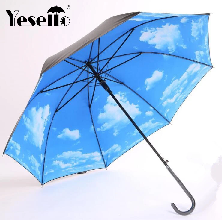 Yesello Sky Cloud длинные зонты непромокаемые ветрозащитные для мужчин черное покрытие