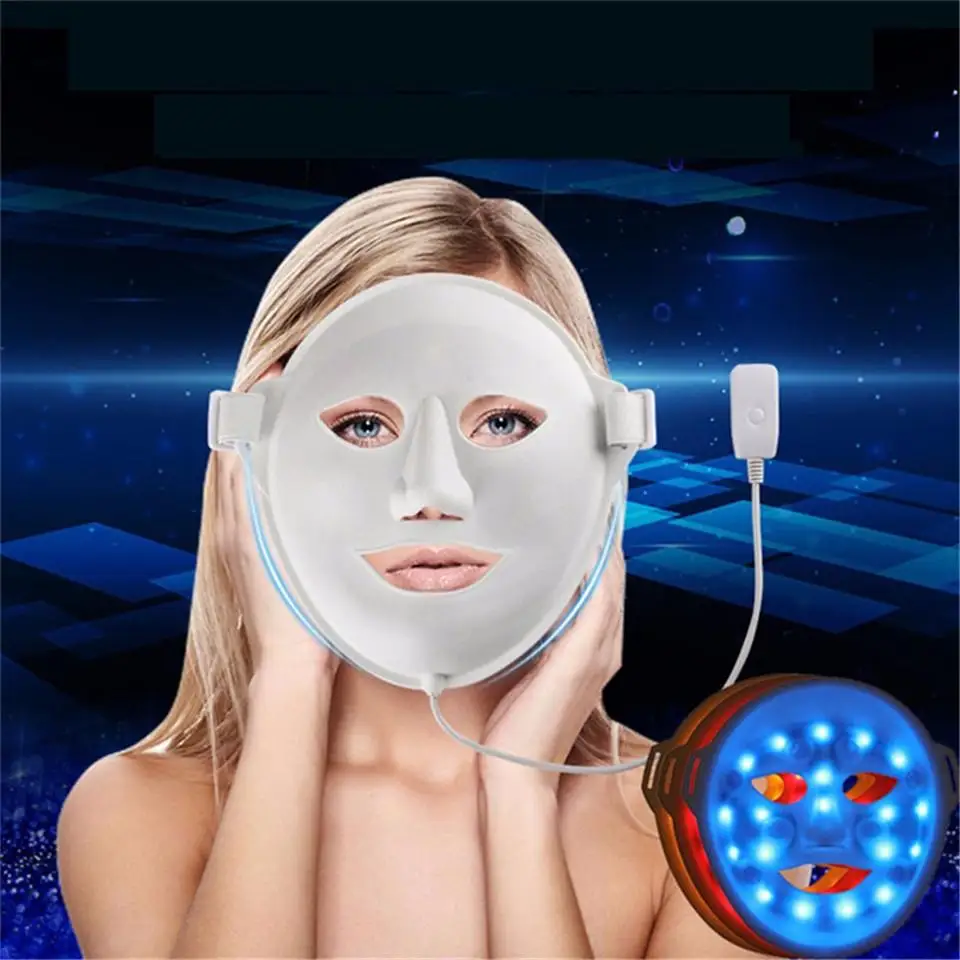 3 Colors LED Photodynamic LED Facial Mask Skin Rejuvenation Wrinkle Removal Anti Aging Mask
