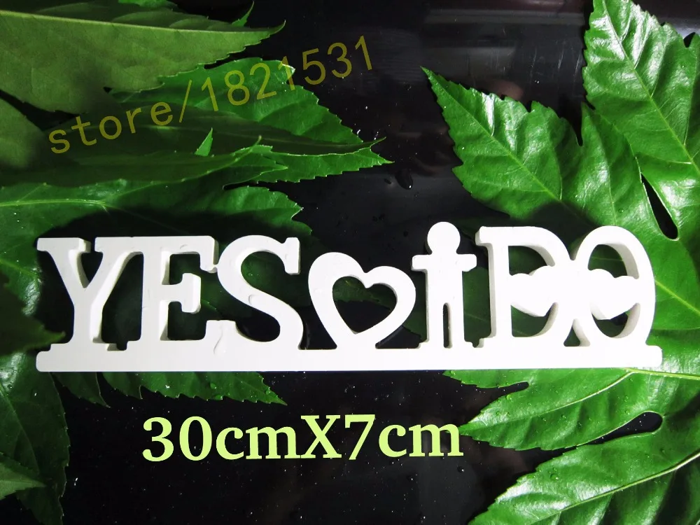 

Conjoined Letter Height 7cm X 30 cm YES IDO Home Decor artificial Wood Wooden White Letters Alphabet Wedding Birthday Decoration