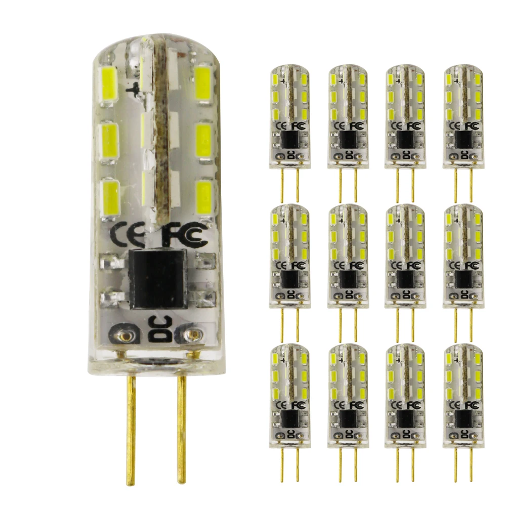 12 шт./лот G4 светодиодный лампы AC/DC 12 V/AC 220 V 3014SMD Высококачественная Кукуруза лампы 24 светодиодный g9 галогенная лампа замена 360 Угол луча