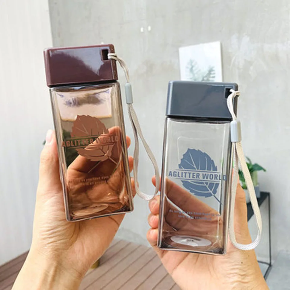Transhome квадратная пластиковая бутылка для воды Bpa Free 350 мл Спортивная питья