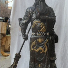 Zhaomerui20++ 6" Китайский Бронзовый Стенд Целом Гуань Гун Юй Воин Бог Статуя Скульптура