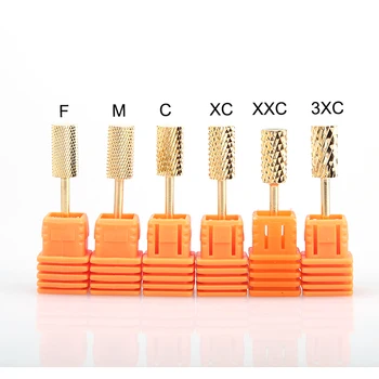 

2PCS /Lot Golden Tone Nail Manicure Cylinder-shaped Tungsten Carbide Nail Drill Bits
