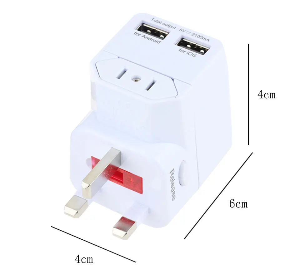New Dual USB Charging Port All in One Universal Worldwide Convenient Can Be Split Charger Power UK AU US EU Plug Adapter (4)