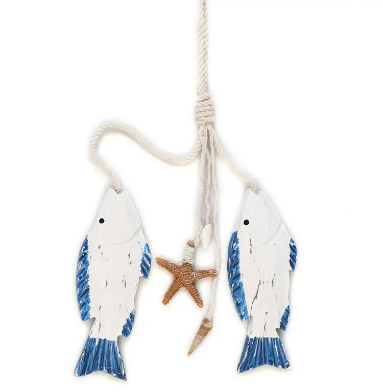 Nuevo colgante de pared colgante de los pescados de madera conjunto