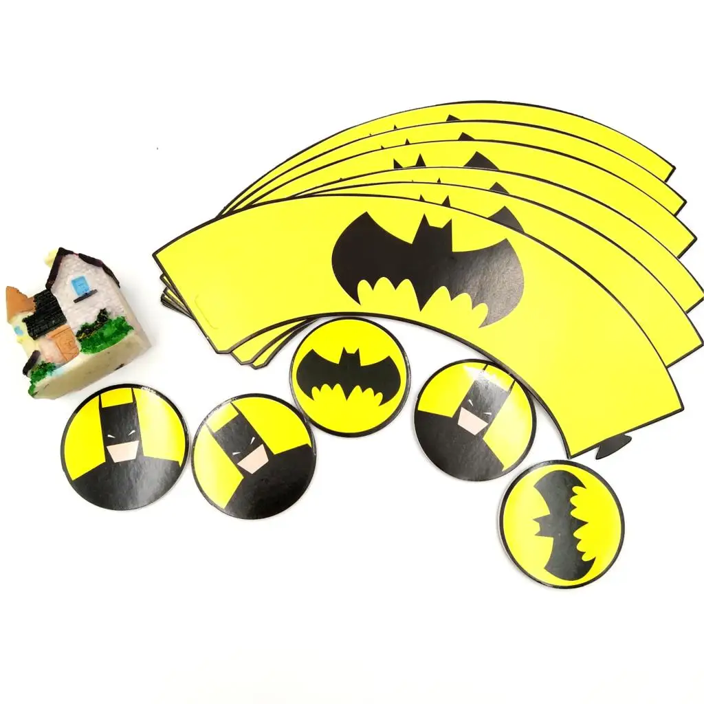 24pcs Cartoon Batman Cupcake Wrappers toppers Picks Boy kids Birthday  Wedding Party Cake Decoration baking accessories Supplies _ - AliExpress  Mobile