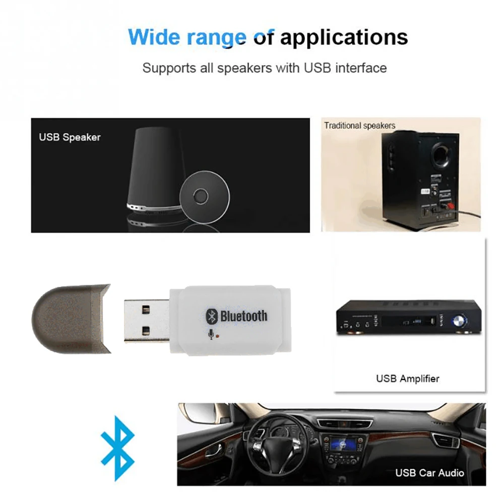 Kebidumei USB Bluetooth 5,0 приемник для динамика для автомобиля AUX Android/IOS беспроводной громкой связи комплект электронных ключей аудио-Стерео адаптер