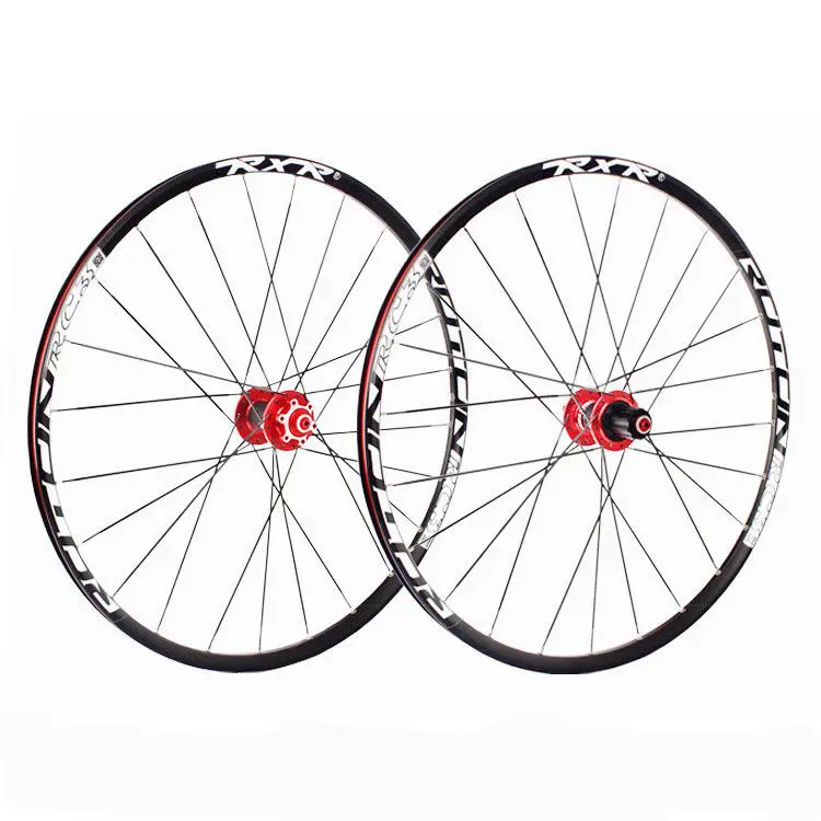 Углеродные Диски из алюминия для горного велосипеда 25 мм обод 7-11 s колеса 2" 27,5" 2" MTB колеса - Цвет: 26-Black Red-QR