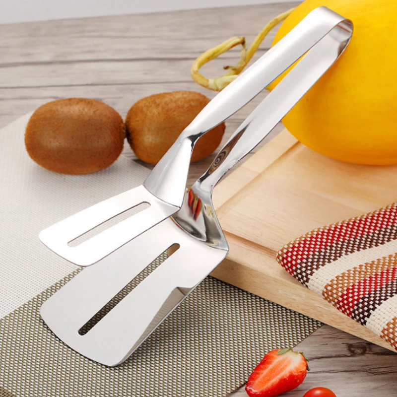 

Stainless Steel Kitchen Tongs Beef Steak Bread Pizza Clamp BBQ Clip Barbecue Grill Turner Food Tongs For Vegetable Handle Utensi