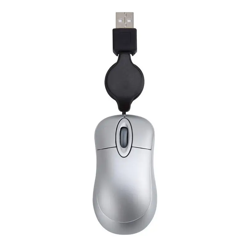 Проводная мини-мышь USB, креативная, 1200 dpi, Выдвижная оптическая мышь, эргономика, свободный привод, Офисная игровая мышь для ПК, ноутбука, ноутбука - Цвет: White