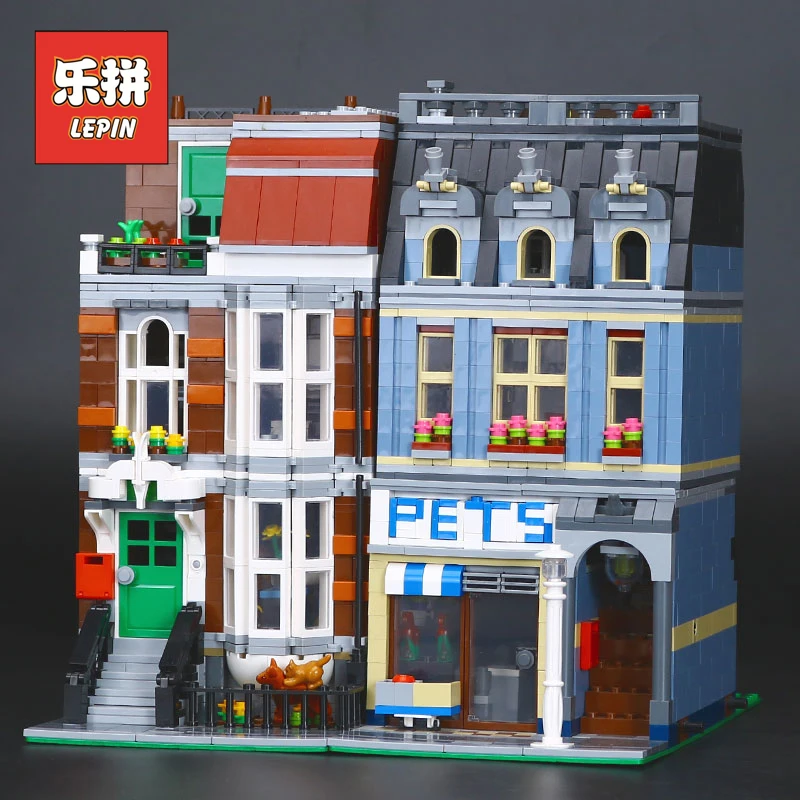 

LEPIN 15009 City Building Series Creator set Pet Shop Model Building Kits Blocks Bricks DIY Educational Toy 10218 Kids Birthday