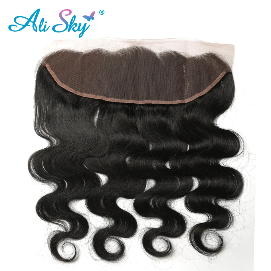 Ali Sky Body Wave Indian Nonremy Hair 13*4 Lace Frontal 1pc Ear To Ear 8