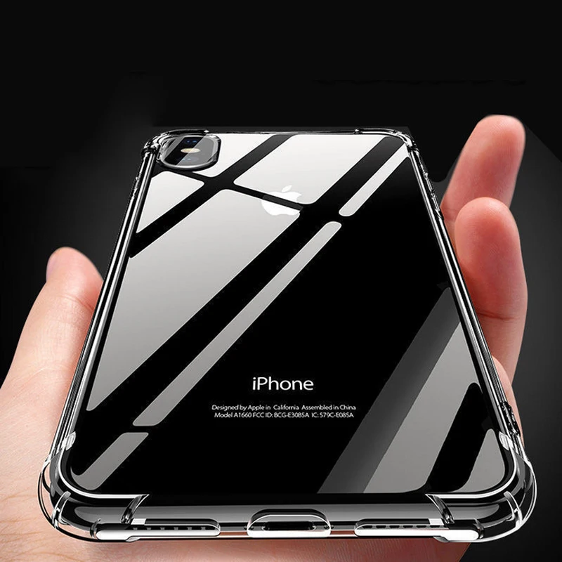 

FERISING Soft Clear Transparent Cover For iphone 6 6s 7 plus 8 plus TPU shockproof Case for iphone X 10 5 5S Capa Coque Funda
