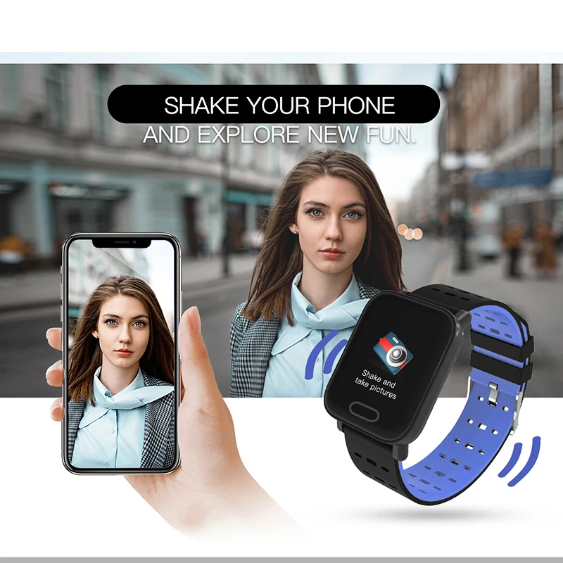 

Smart Wristbands A6 Blood Pressure Smart Bracelet Heart Rate Monitor Sport Fitness Tracker IP67 Waterproof Smart Wristband Watch