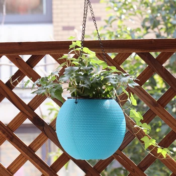 

Free Shipping Plastic Small universe hanging basin spherical hook hanging self - absorbing creative flower pots for home garden