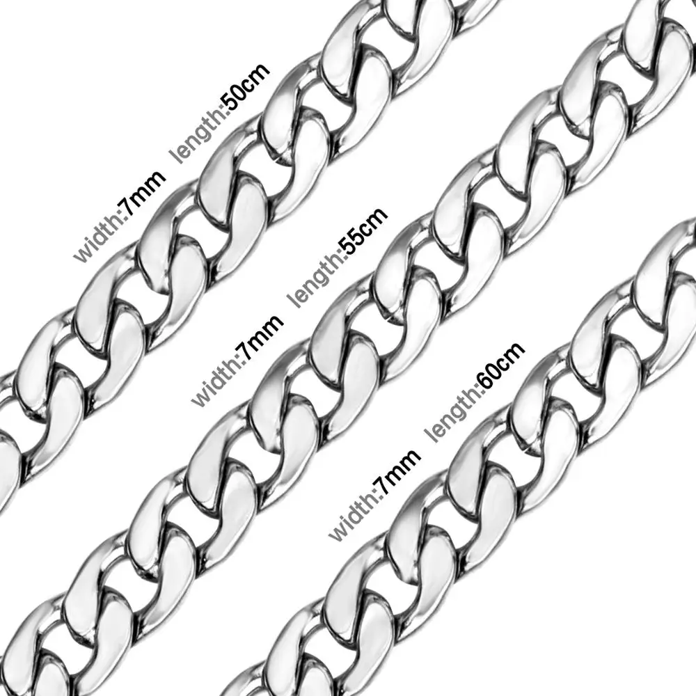 LUXUKISSKIDS Gold Chain Necklace For Men Women 5mm/7mm Stainless Steel Necklaces Set Long Chain For Jewelry Making Wholesale