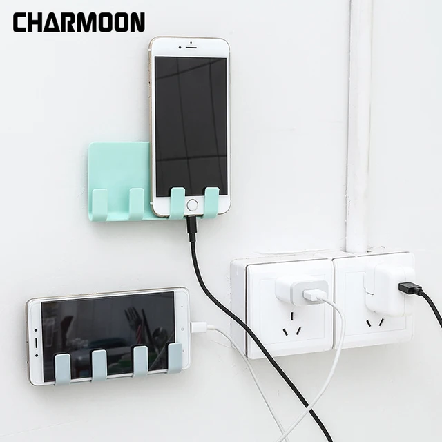 Charmoon Universal Wall Mounted Phone Holder Charging Stand With Charmoon Universal Wall Mounted Phone Holder Charging Stand With Adhesive For Iphone 8 X 7