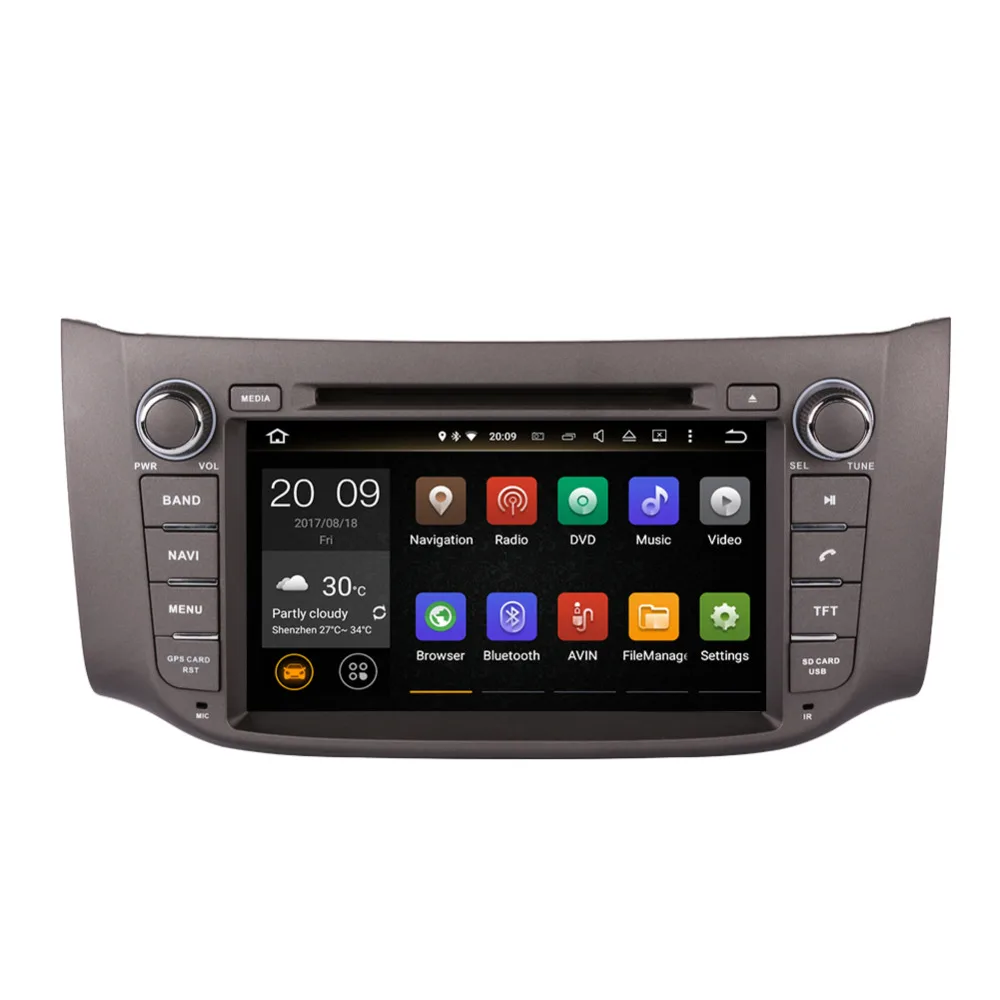 Perfect Android 8.0 Octa Core Car PC GPS Radio Stereo Head Unit with Bluetooth For Nissan Sylphy/Sentra/B17/Pulsar 2012-2016 Wifi DAB+ 1