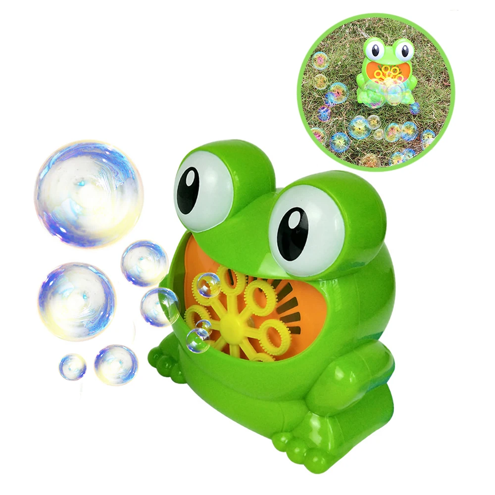 bubble blowing frog bath toy