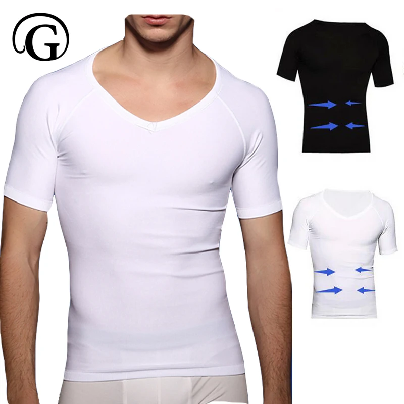 Men Slim Fit Tummy Shapewear Body Shaper Underwear T-shirt Top Posture Corrector