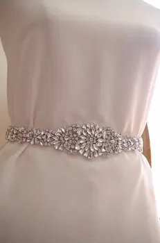 

crystal sash applique, rhinestone bridal belt, all waist around length ZP086