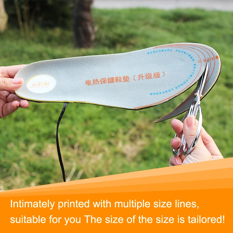Electric Heating Insoles with 2*3600MAH Battery Operated Damping Breathable Sports Insoles for Winter Outdoor Gear