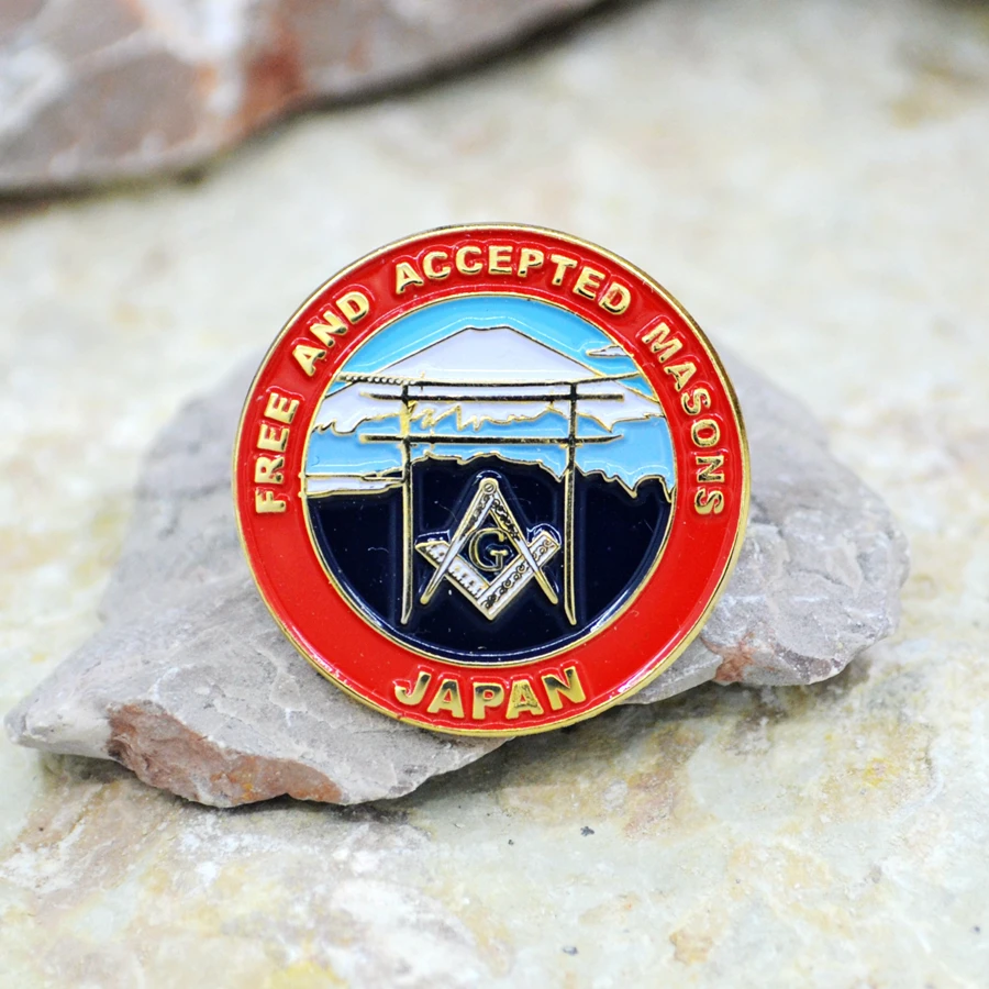 Masonic Lapel Pins Badge Mason Freemason B66 Japan Fujiyama 2.5cm